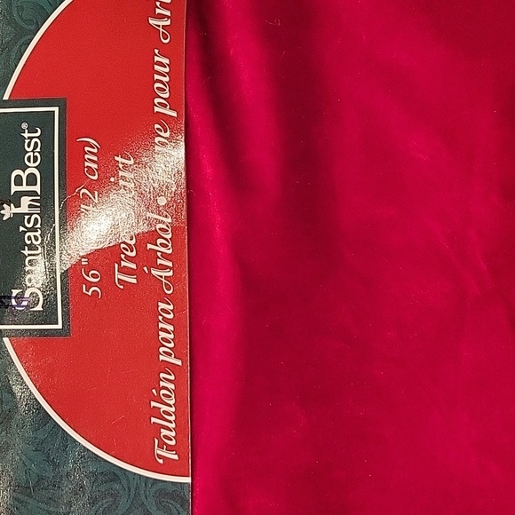 SANTA'S Best 56" Red Velvet Beaded luxurious Christmas 🎄 Tree Skirt - Picture 2 of 7